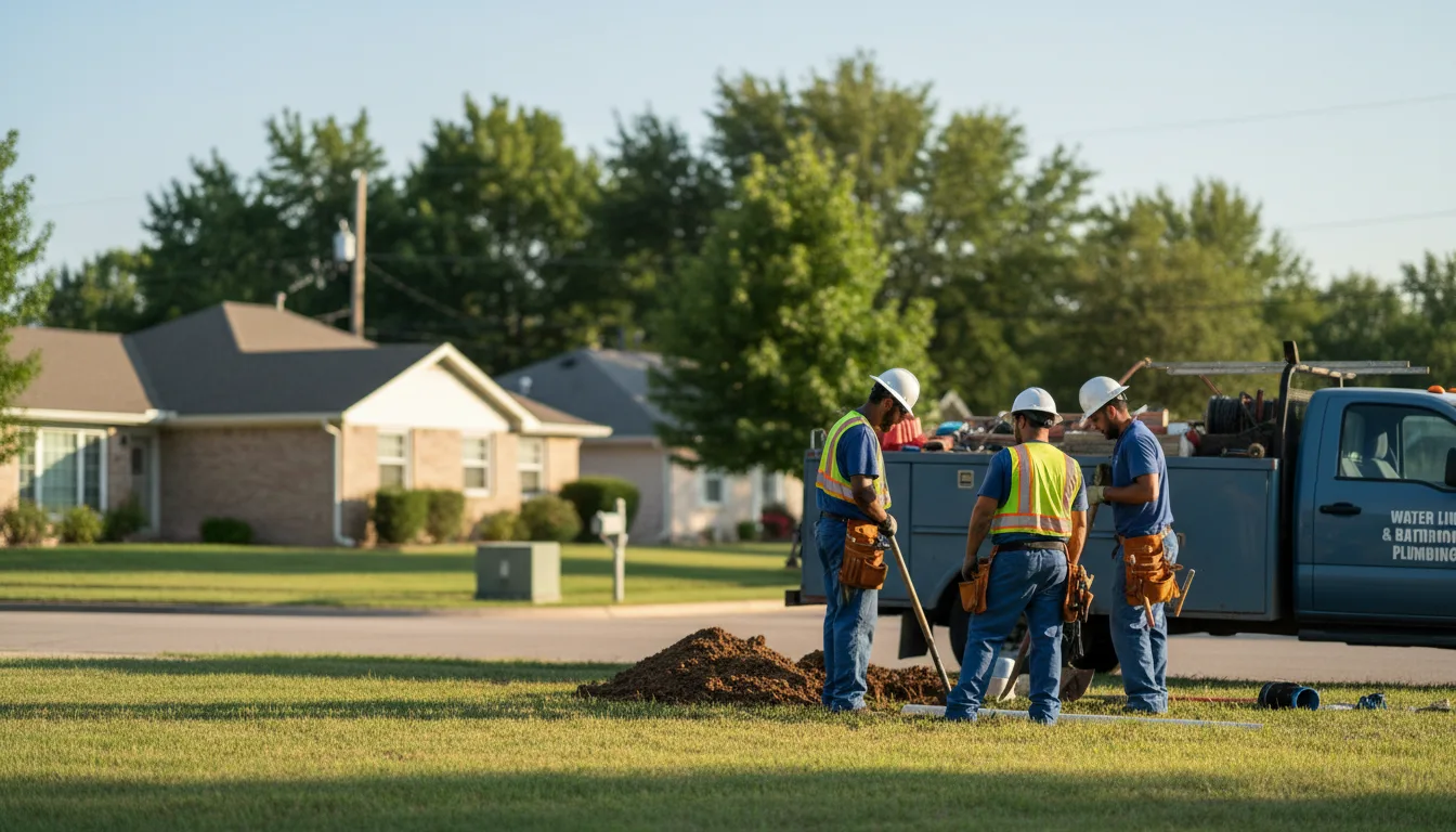 Residential water line and bathroom plumbing service in Mallie, KY